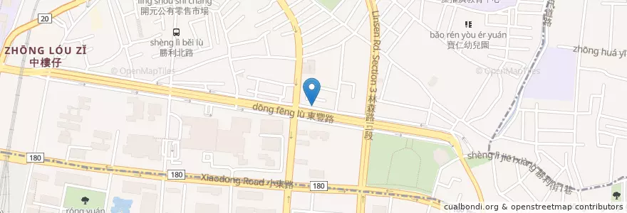 Mapa de ubicacion de 魚羊鮮豆 en 臺灣, 臺南市, 北區.