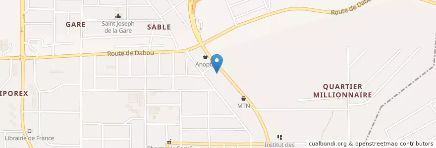 Mapa de ubicacion de Societé Ivoirienne de Banque en コートジボワール, アビジャン, Yopougon.