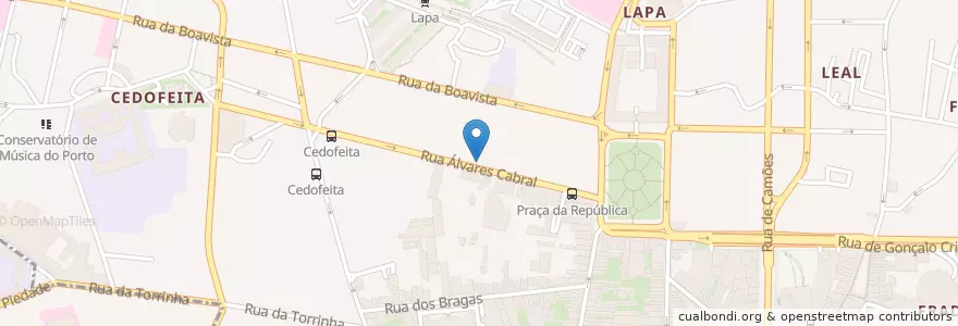 Mapa de ubicacion de Rés da Rua en Portugal, Norte, Área Metropolitana Do Porto, Porto, Porto, Cedofeita, Santo Ildefonso, Sé, Miragaia, São Nicolau E Vitória.