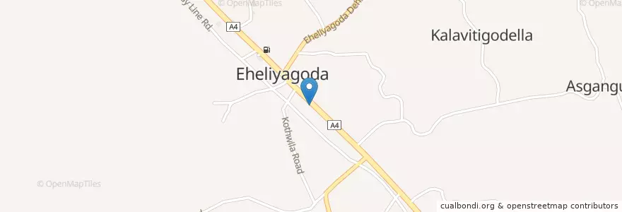 Mapa de ubicacion de Madarasinharamaya Eheliyagoda en Sri Lanka, සබරගමුව පළාත, රත්නපුර දිස්ත්‍රික්කය.