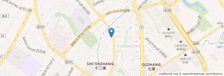 Mapa de ubicacion de 豆花朴 en Taiwan, Nuova Taipei, Distretto Di Xindian.