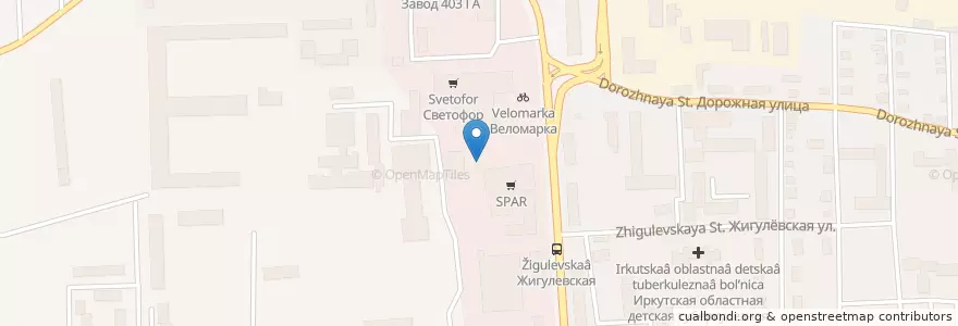 Mapa de ubicacion de Ультрамарин en روسيا, Сибирский Федеральный Округ, إركوتسك أوبلاست, Городской Округ Иркутск.