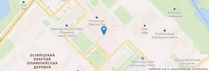 Mapa de ubicacion de A.v.e en 러시아, Центральный Федеральный Округ, Москва, Западный Административный Округ, Район Тропарёво-Никулино.
