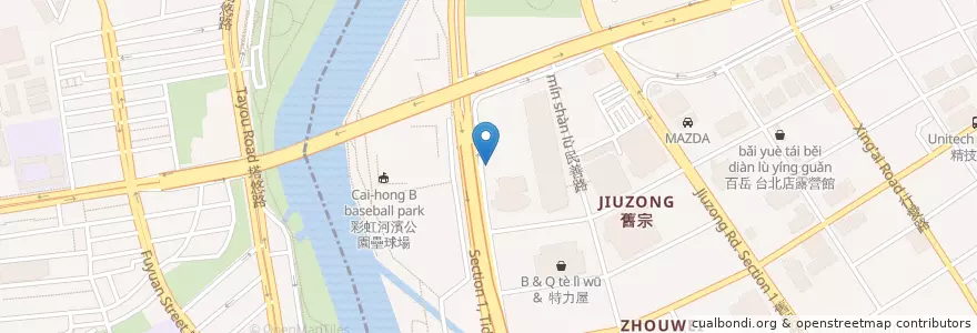 Mapa de ubicacion de 自助洗車場 en Tayvan, 新北市, Taipei, 松山區, 內湖區.