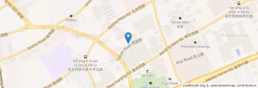 Mapa de ubicacion de Burger King en Китай, Шанхай, Цзинъань.