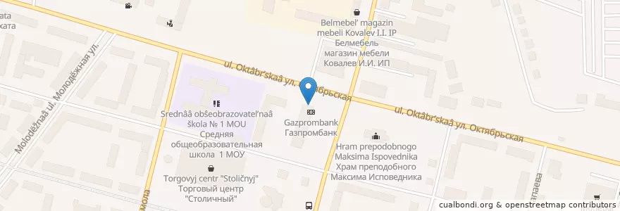 Mapa de ubicacion de Газпромбанк en Russia, Ural Federal District, Sverdlovsk Oblast, Northern Administrative District, Городской Округ Краснотурьинск.