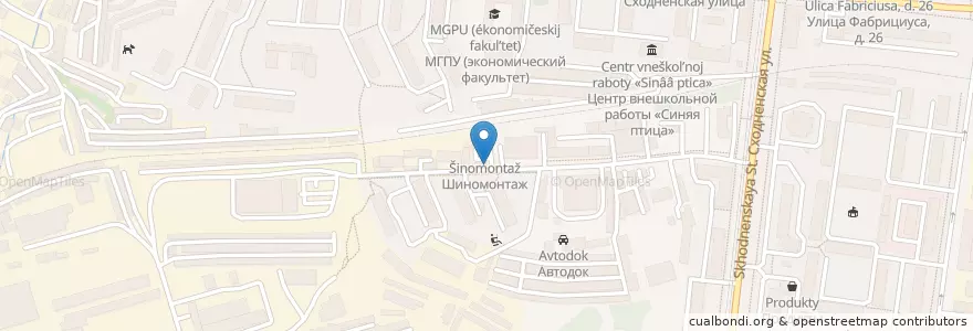 Mapa de ubicacion de Автобаня en Rusia, Distrito Federal Central, Москва, Северо-Западный Административный Округ, Район Южное Тушино.