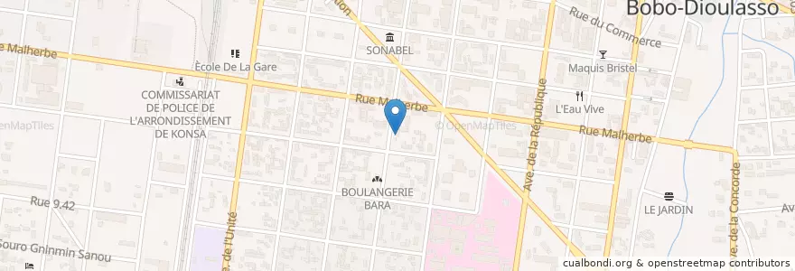 Mapa de ubicacion de PHARMACIE LEVANT en Буркина-Фасо, Верхние Бассейны, Уэ.