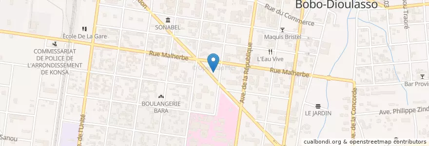 Mapa de ubicacion de LE PALINKÈ en Burquina Faso, Hauts-Bassins, Houet.