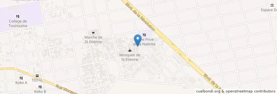 Mapa de ubicacion de Cité CNSS-CAN 98 en Burkina Faso, Hauts-Bassins, Houet.