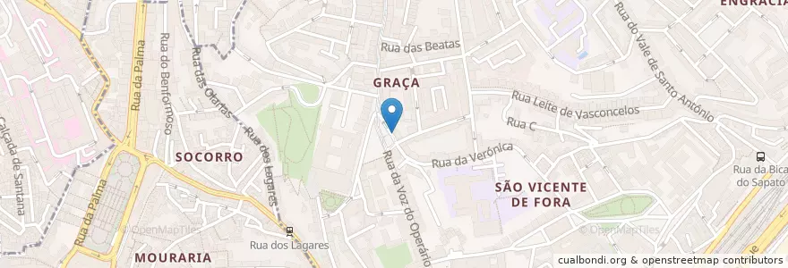 Mapa de ubicacion de Churrasco da Graça en 葡萄牙, Área Metropolitana De Lisboa, Lisboa, Grande Lisboa, 里斯本, São Vicente.