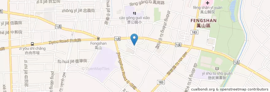 Mapa de ubicacion de 鳳山三民路郵局 en 臺灣, 高雄市, 鳳山區.