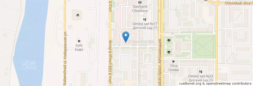 Mapa de ubicacion de Жемчуг en Rusia, Уральский Федеральный Округ, Óblast De Cheliábinsk, Миасский Городской Округ.