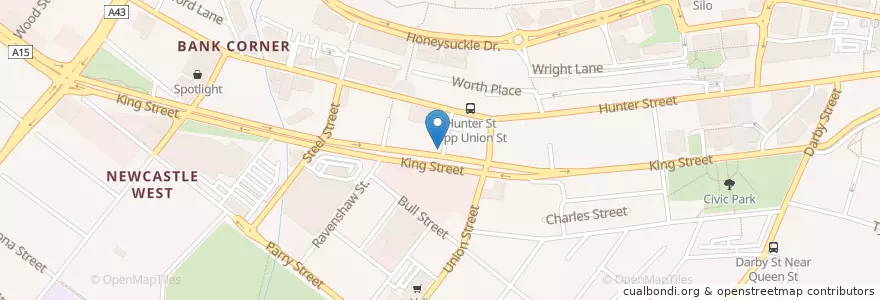 Mapa de ubicacion de The Star Hotel en Australia, New South Wales, Newcastle City Council, Newcastle-Maitland.