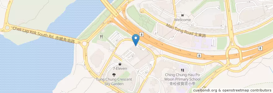 Mapa de ubicacion de 東薈城 en China, Hongkong, Guangdong, New Territories, 離島區 Islands District.