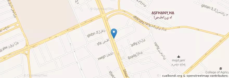 Mapa de ubicacion de بانک ملت en Iran, استان البرز, شهرستان کرج, بخش مرکزی شهرستان کرج, کرج.
