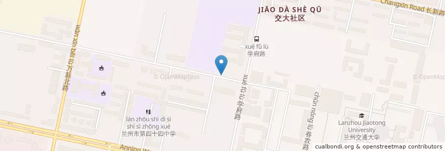 Mapa de ubicacion de 兴安路东口 en Çin, Kansu, 兰州市 (Lanzhou), 安宁区, 安宁西路街道.