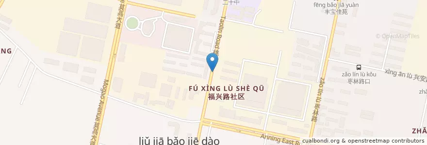 Mapa de ubicacion de 刘家堡广场北 en 中国, 甘肃省, 兰州市, 安宁区, 刘家堡.