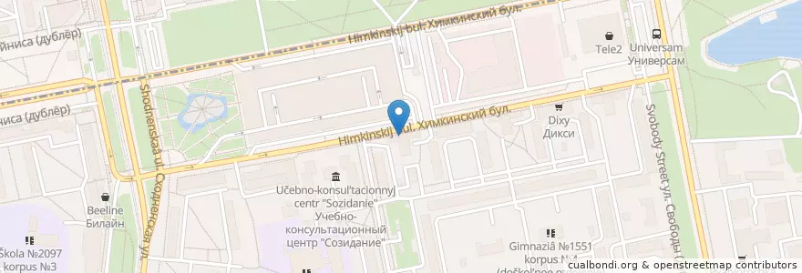 Mapa de ubicacion de Горячая выпечка en Rusland, Centraal Federaal District, Moskou, Северо-Западный Административный Округ.