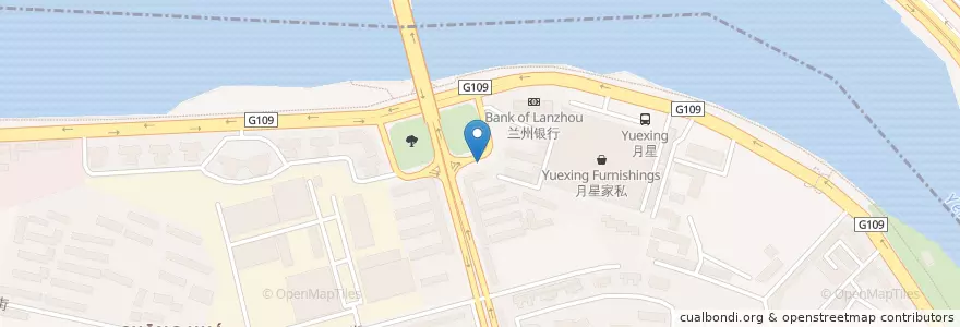 Mapa de ubicacion de 七里河桥东 en 中国, 甘粛省, 蘭州市, 安宁区.