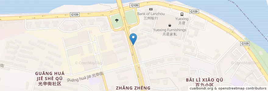 Mapa de ubicacion de 七里河黄河桥南 en Cina, Gansu, 兰州市 (Lanzhou).