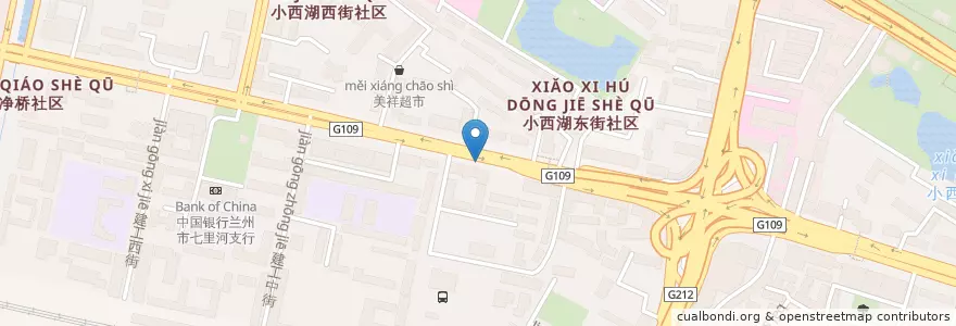 Mapa de ubicacion de 公交集团东 en China, Gansu, Lanzhou, Qilihe District, West Lake District.