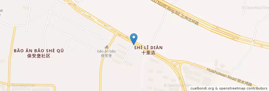 Mapa de ubicacion de 兰拖北厂小区 en China, Gansu, 兰州市 (Lanzhou), 安宁区, 十里店街道.