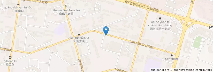 Mapa de ubicacion de 兰海商贸城 en Китай, Ганьсу, Ланьчжоу, 城关区, 东岗西路街道.