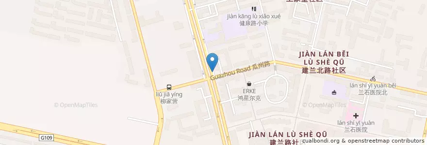 Mapa de ubicacion de 兰石厂家属院 en China, Gansu, 兰州市 (Lanzhou), 七里河区, 敦煌路街道.