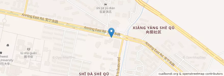Mapa de ubicacion de 培黎广场 en 中国, 甘粛省, 蘭州市, 安宁区, 培黎街道.