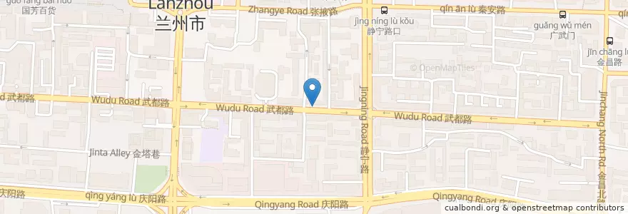 Mapa de ubicacion de 少年宫北 en Cina, Gansu, 兰州市 (Lanzhou), 城关区, 张掖路街道.