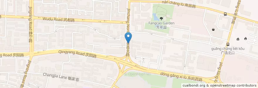 Mapa de ubicacion de 市电信局对面 en Chine, Gansu, 兰州市 (Lanzhou), 城关区, 广武门街道.