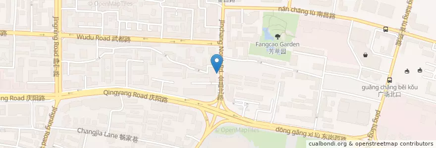 Mapa de ubicacion de 市电信局门口 en الصين, قانسو, 兰州市 (Lanzhou), 城关区, 广武门街道.