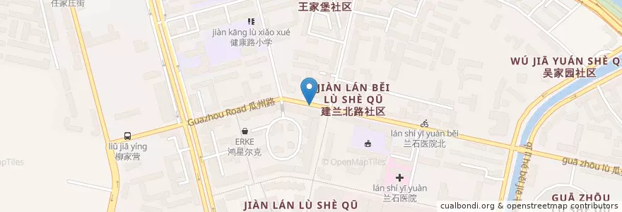 Mapa de ubicacion de 建兰儿童城 en الصين, قانسو, 兰州市 (Lanzhou), 七里河区, 建兰路街道.
