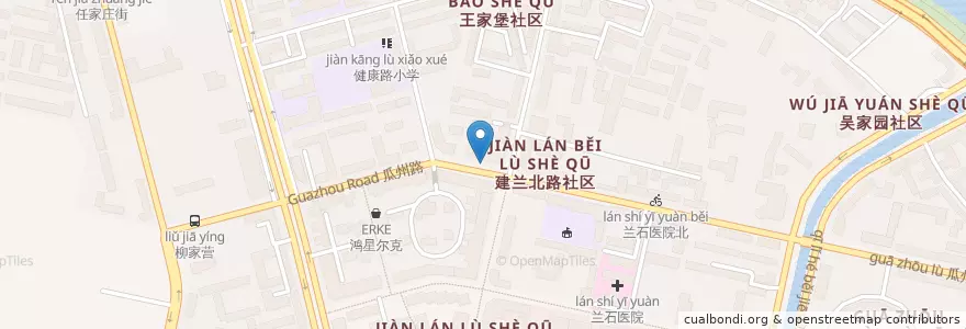 Mapa de ubicacion de 建兰路北 en چین, گانسو, لانژو, 七里河区, 建兰路街道.