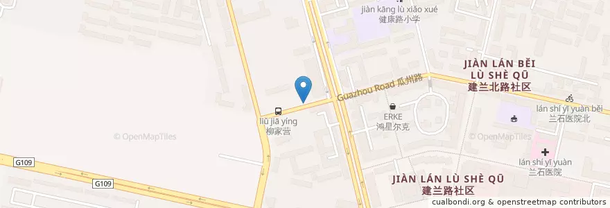 Mapa de ubicacion de 瓜州路西段 en Китай, Ганьсу, Ланьчжоу, 七里河区, 敦煌路街道.