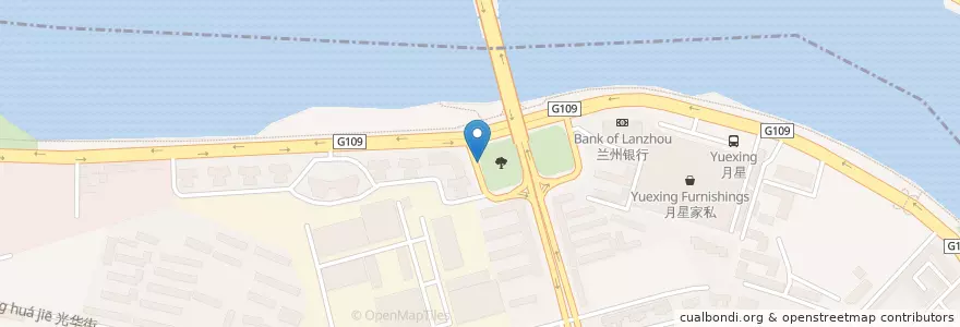 Mapa de ubicacion de 百合家园东门 en 중국, 간쑤성, 兰州市 (Lanzhou), 安宁区.