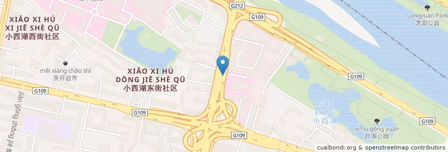 Mapa de ubicacion de 肿瘤医院 en 중국, 간쑤성, 兰州市 (Lanzhou), 七里河区, 西湖街道.