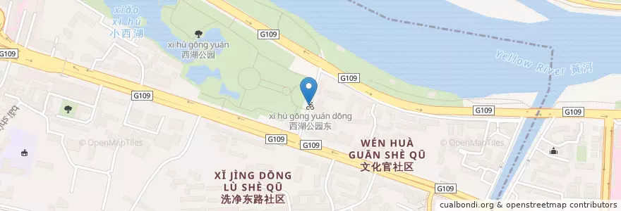 Mapa de ubicacion de 西湖公园东 en Китай, Ганьсу, Ланьчжоу, 七里河区.