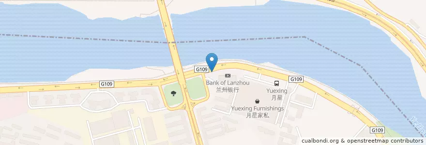 Mapa de ubicacion de 金城华府 en 中国, 甘肃省, 兰州市 (Lanzhou), 安宁区, 十里店街道.