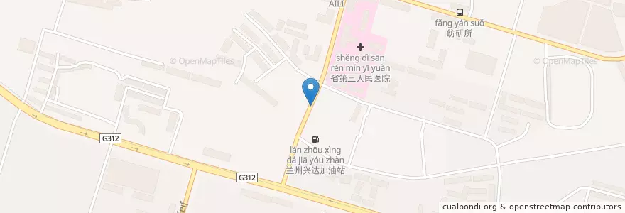 Mapa de ubicacion de 鱼池口 en China, Gansu, 兰州市 (Lanzhou), 城关区, 嘉峪关路街道.
