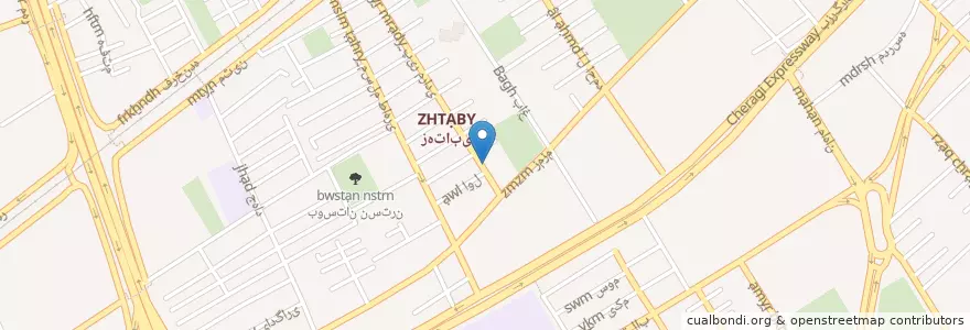 Mapa de ubicacion de مسجد پنج تن آل عبا en 이란, 테헤란, شهرستان تهران, 테헤란, بخش مرکزی شهرستان تهران.