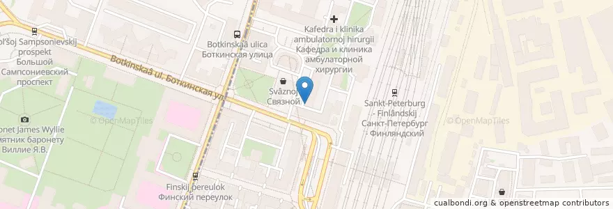 Mapa de ubicacion de Первая Помощь en Rusland, Северо-Западный Федеральный Округ, Oblast Leningrad, Sint-Petersburg, Калининский Район, Финляндский Округ.