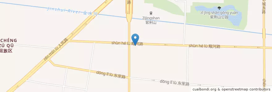 Mapa de ubicacion de 方中山 en الصين, خنان, تشنغتشو, 金水区, 人民路街道.