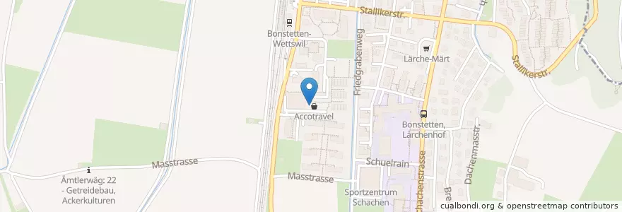 Mapa de ubicacion de TopPharm Apotheke & Drogerie Heumoos en Schweiz/Suisse/Svizzera/Svizra, Zürich, Bezirk Affoltern, Bonstetten.
