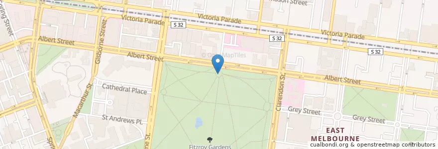 Mapa de ubicacion de River God en Australie, Victoria, City Of Melbourne.