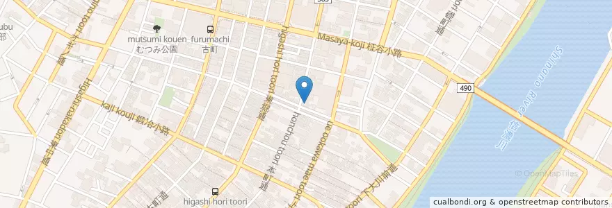 Mapa de ubicacion de 騰翔飯店 en اليابان, 新潟県, 新潟市, 中央区.