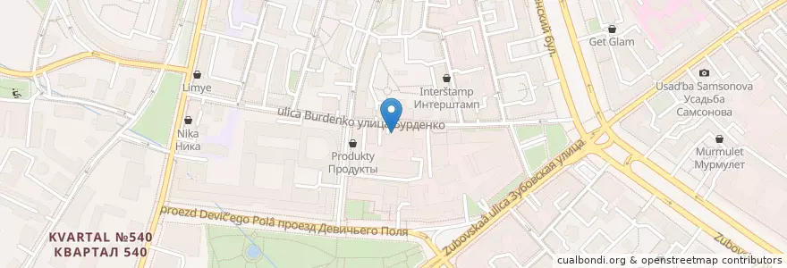 Mapa de ubicacion de NiJi en روسیه, Центральный Федеральный Округ, Москва, Центральный Административный Округ, Район Хамовники.