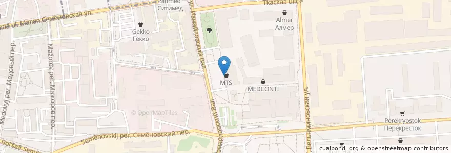 Mapa de ubicacion de Макдоналдс en Rusia, Distrito Federal Central, Москва, Восточный Административный Округ, Район Соколиная Гора.