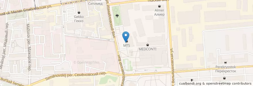Mapa de ubicacion de Coffee moon en Rusland, Centraal Federaal District, Moskou, Восточный Административный Округ, Район Соколиная Гора.
